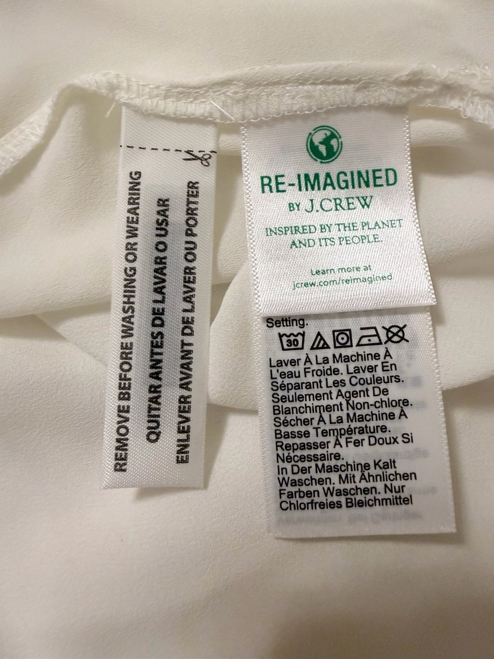J. Crew Cream Ruffle Front Blouse Size 2 - Picture 12 of 14